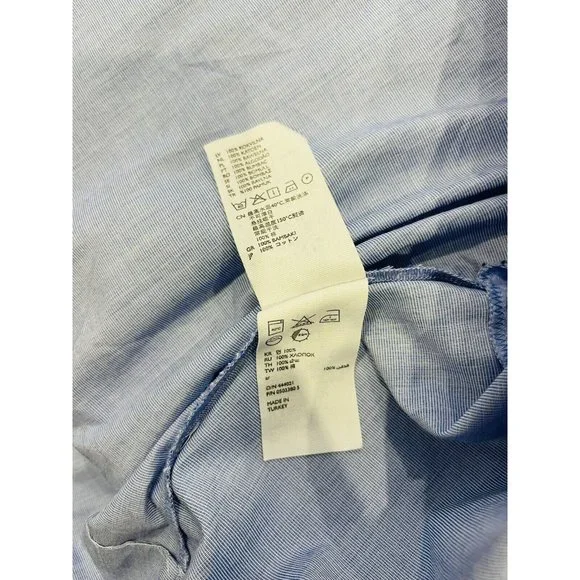 COS Blue Short Sleeve Cotton Wrap Pocket Dress Size EUR 34 - Picture 11 of 12